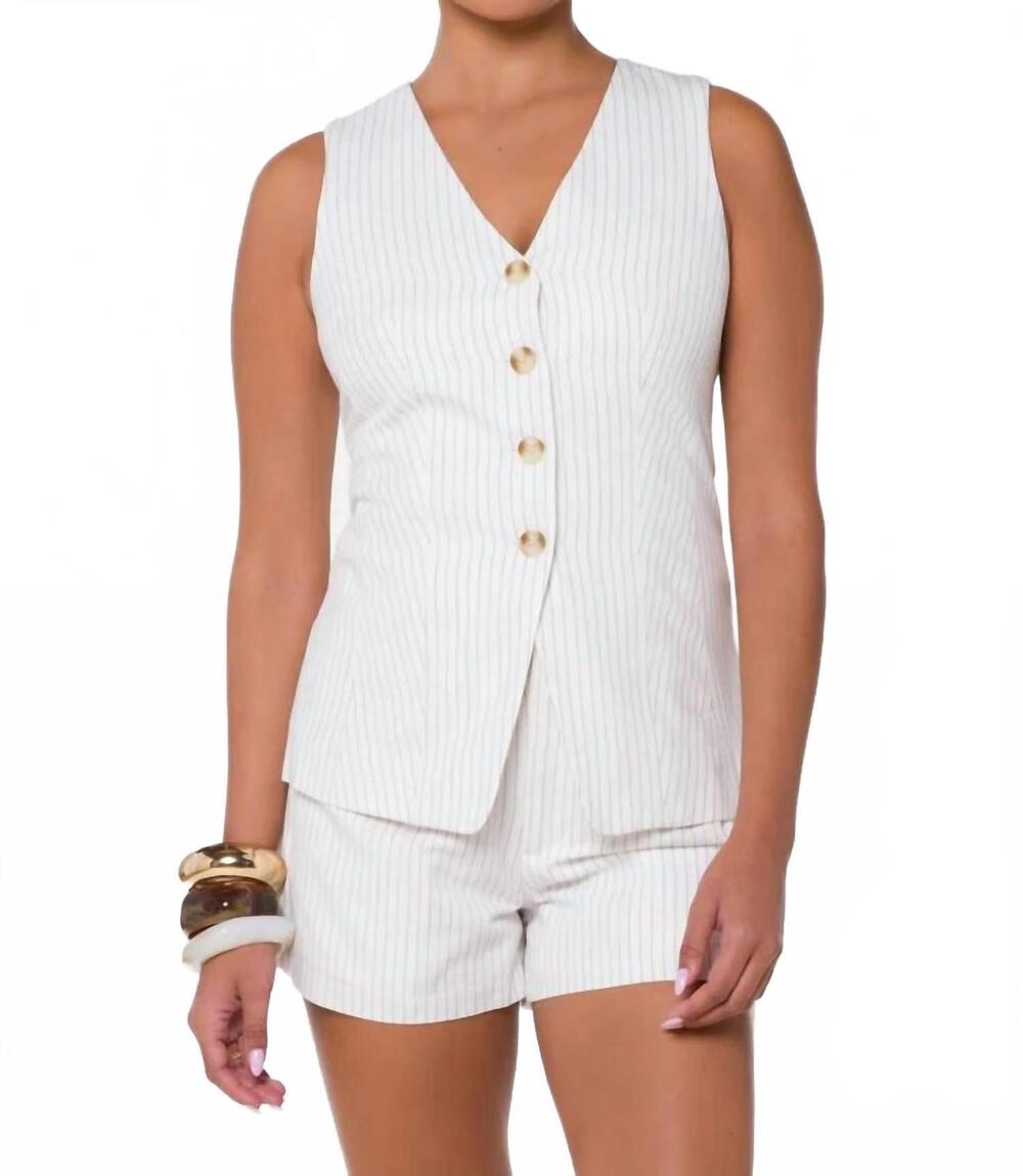 NEW VELVET HEART cordera sleeveless vest in pinstripe
